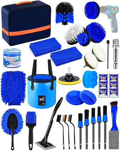 Car Cleaning Kit：40 Pcs Interior Windshield and Window Cleaner De...