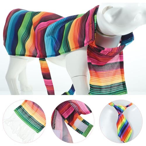 Disfraz Poncho Mexicano Multicolor para Perro Pequeño miniatura 4