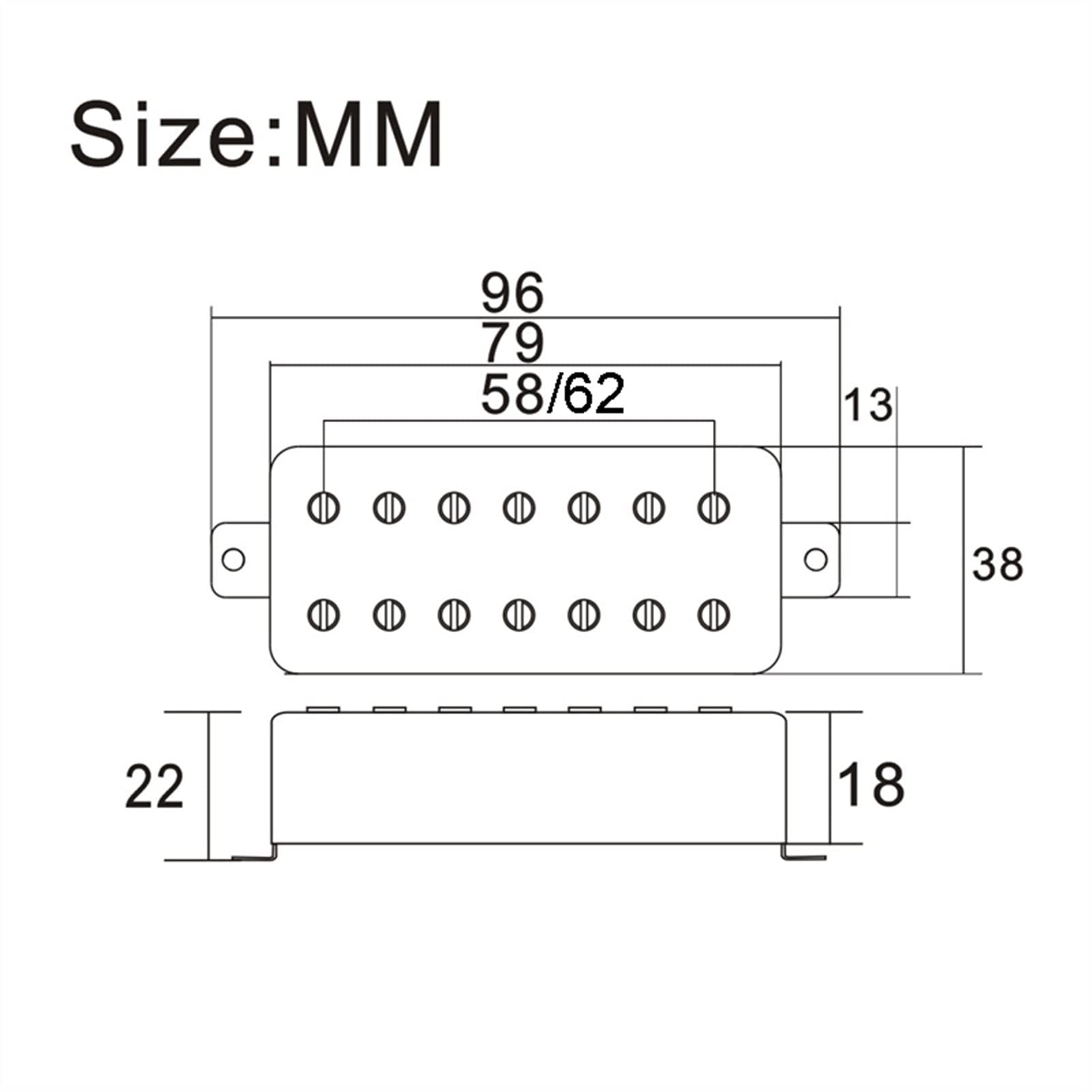 P90 Cubierta de cromo de cerámica P90 Humbucker Cerami For LP Guitarra electrica Juego de Pastillas Guitarra(Bridge Pickup GD)