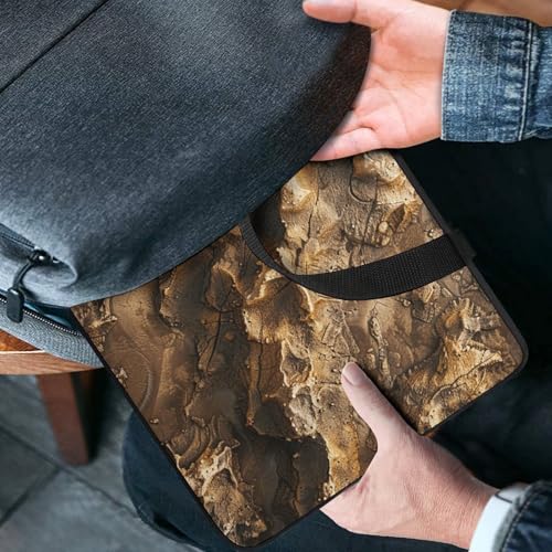 Bolso bandolera para portátil textura marrón miniatura 2