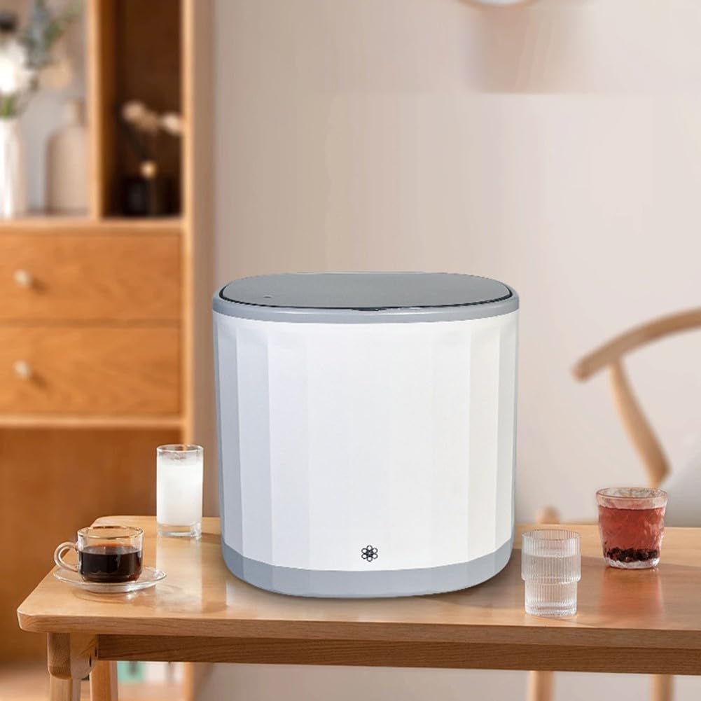 Eawfgtuw Lave-vaisselle portable rechargeable par USB avec porte-gobelet interne, rinçage à 360°, cycle de nettoyage turbo de 15 minutes, matériau ABS, 20 x 20 x 18 cm, blanc, pour bureau d'étude