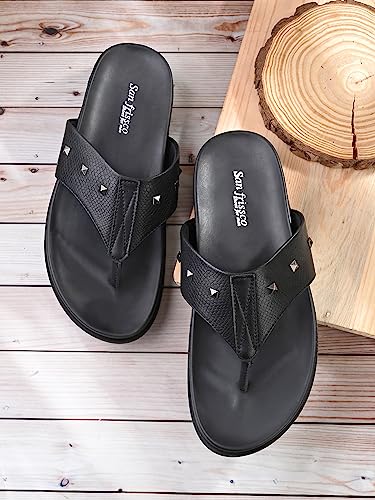 Image of San Frissco Men's Sandal with Cushioned Footbed /Ultra Soft Lightweight Durable Chappal with Bounce Back Upper Material /Festive Ethnic Wedding Slip on Slippers for Men