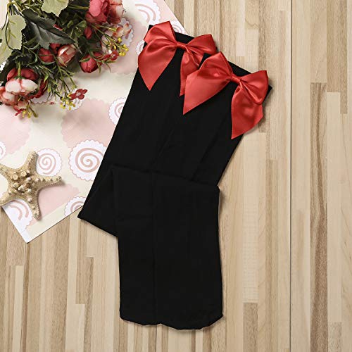 Image of Honganda Sexy Women's Thigh High Stockings, Over Knee Lace Top Sheer Stockings with Satin Bows Leg Thigh Socks for Women