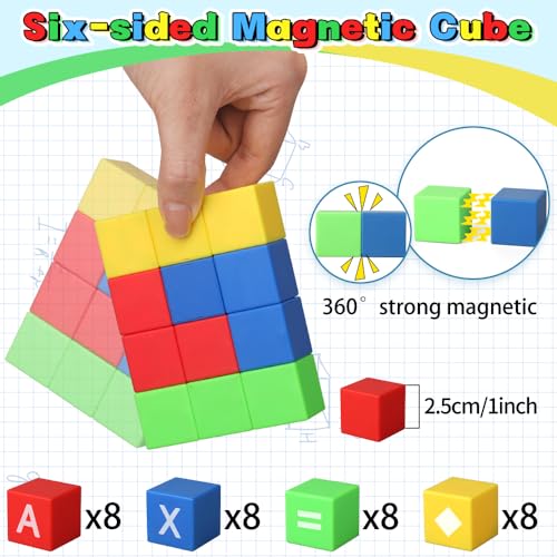 Image of Dilabnba 32PCS Magnetic Building Blocks for Kids Toddlers, 3D Magnet Cube Montessori Toy, Sensory Preschool Creative STEM Montessori Toy