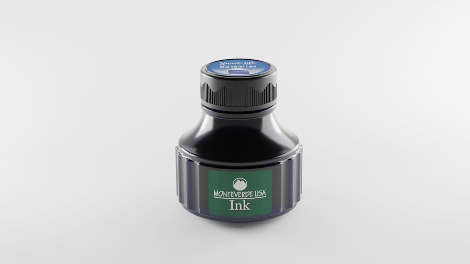 Monteverde USA Sweet Life Fountain Pen Ink - Blue Velvet Cake - Dark Blue Ink with Rose Gold-Copper Sheen, Premium Writing Ink, 90ml Bottle