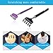 OWUDE Portable Extendable Back Scratcher, RUTAI Telescoping Scratcher Tetractable Claw Metal Hand Massager Tool with Pocket Clip Pack of 2 (Black + Purple)