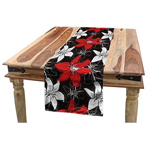 ABAKUHAUS Camino de Mesa Rojo y Negro Cover