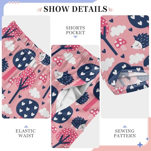 ZZXXB Hedeghog Mushroom Tree Boys Long Pants Soft Trousers Elastic Waist Kids Lounge Bottoms with Pockets S-XL4