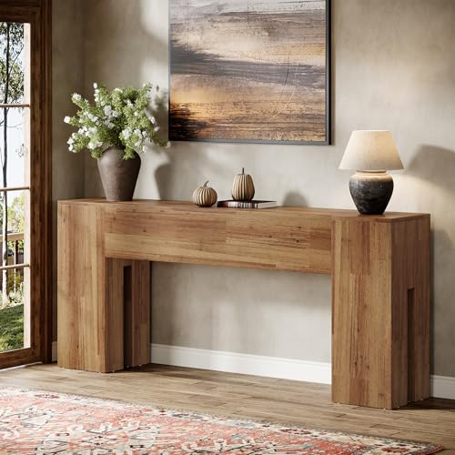 Image of Tribesigns 71-Inch Long Console Table for Entryway, Farmhouse Sofa Console Behind Couch, Entry Table for Hallway, Foyer, Living Room, Rustic Wood