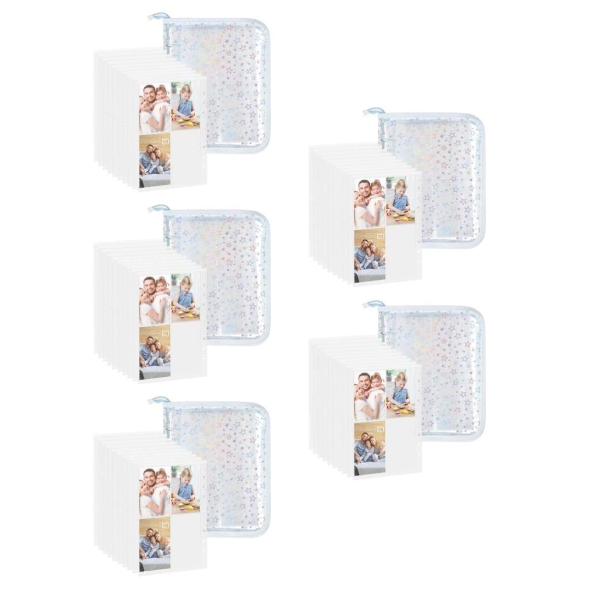 Operitacx 5 Pezzi Album A5 con Cerniera per Cartoline e Foto, Pvc, Grande | Custodia per Carte e Piccoli Ricordi, Chiusura con Zip, per Collezione e Ordine, Formato A5