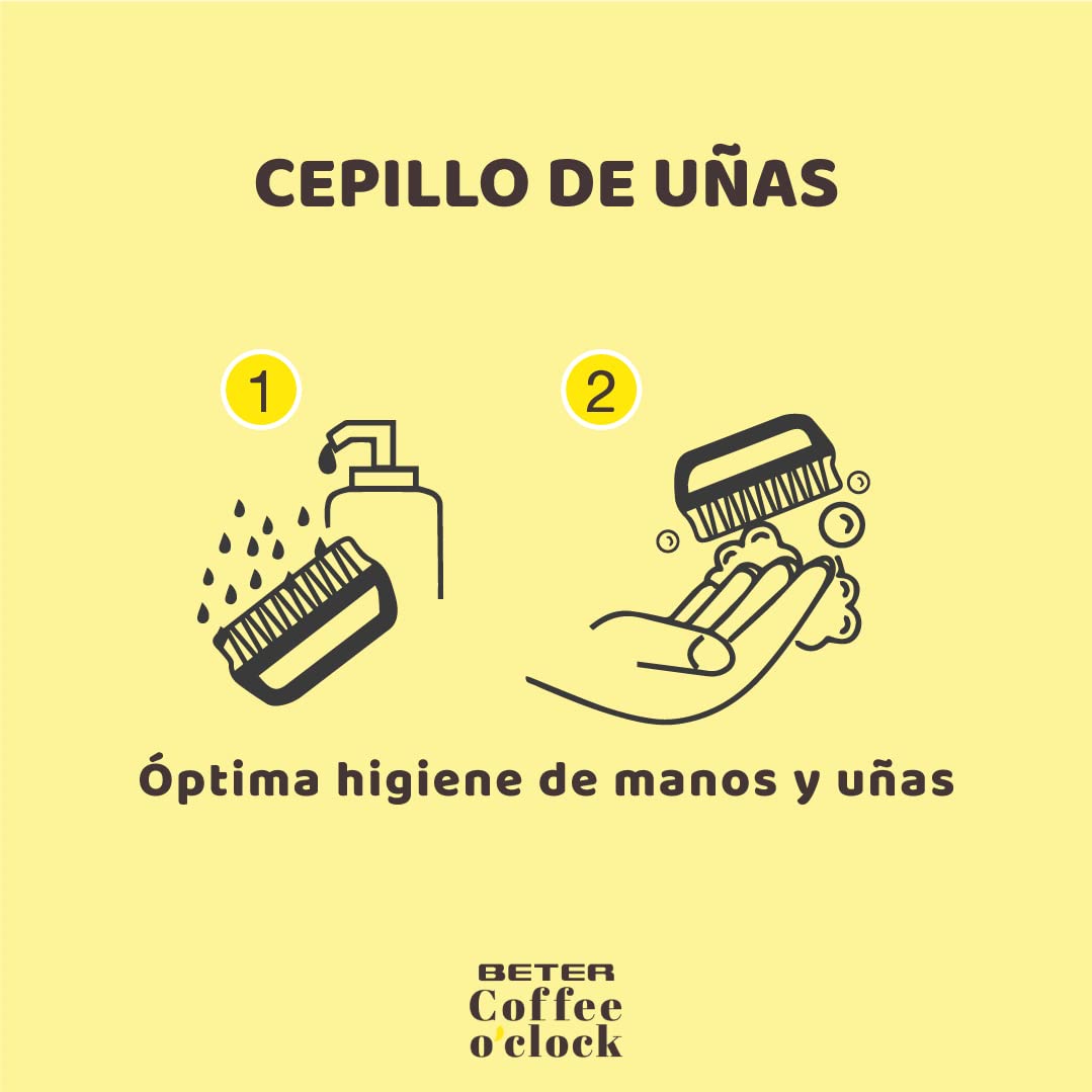Beter - Cepillo de uñas, elbaorado con Plástico Reciclado - Modelo Coffee O'clock