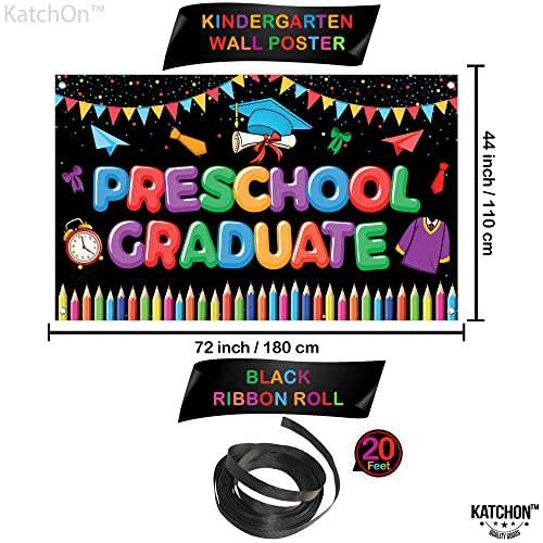 Image of KatchOn, Preschool Graduation Banner - 72x44 Inch | Preschool Graduation Decorations 2026 | Kindergarten Grad Decoration | Congratulations Banner | Congrats Grad Party Decorations