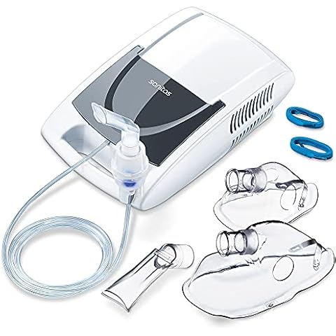 Sanitas SIH 21 Inhalator mit Kompressor-Drucklufttechnologie/Behandlung von Atemwegserkrankungen wie Erkältungen, Bronchitis/Inhaliergerät für Erwachsene und Kinder/Vernebler-Inhalation Cover