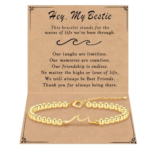 Best Bestie gifts for women gifts,Wave Bracelet friend gifts for Best friend Soul Sister Christmas Thanksgiving Day Valentines Day Gifts For Her