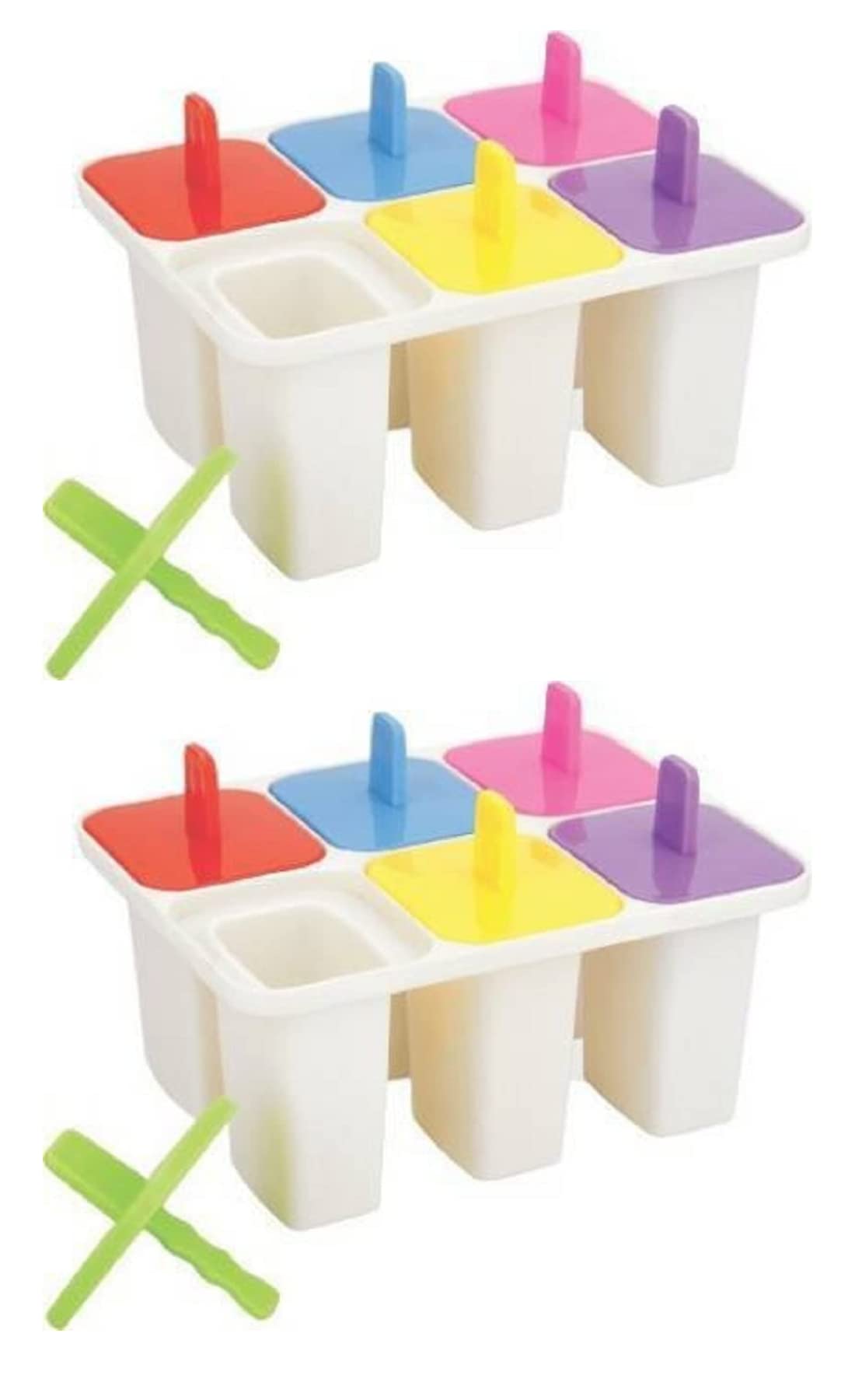 Puthak Manual Ice Cream Maker Plastic Ice Cream Candy Kulfi Maker Mould ice Stick Trays Multicolor Plastic Ice Cube Tray (Pack of 2)- PTHK-7056-image-30