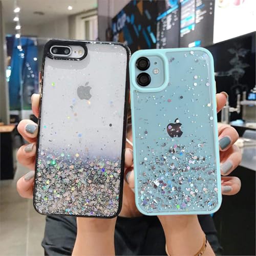 Image of VONZEE Case Compatible with iPhone 11 (6.1 inch), Non Moving Glitter Cover for Girls & Women Soft TPU Shockproof Anti Scratch Drop Protection Cover (Mint Green)
