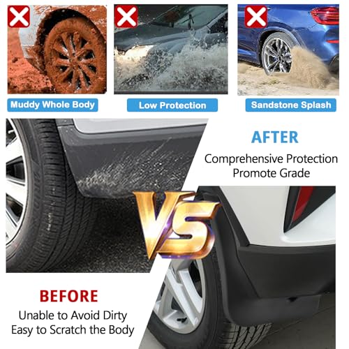 Image of Ruiya 2016-2022 CHR Mud Flaps Splash Guards for Toyota CHR Accessories No Drilling /Tape Mudflaps Wheel Liner Fenders Compatible with 2016 2017 2018 2019 2020 2021 2022 Toyota CHR Accessories