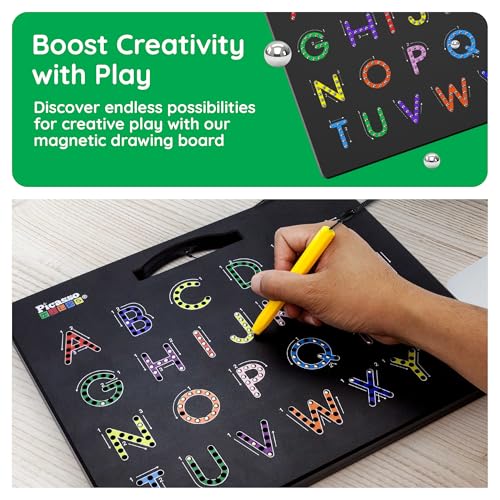 PicassoTiles Magnetic Drawing Board Toy - STEM Learning Tablet