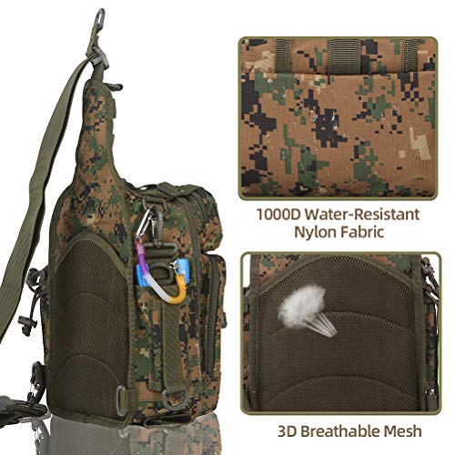 Blisswill Angelrucksack, große Angeltasche, für draußen, wasserabweisender Angelrucksack mit Rutenhalter… – Bild 6