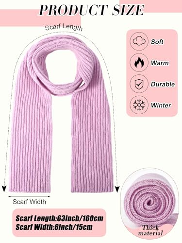 JaGely 2 Sets Kids Winter Hat Gloves Scarf Set Girls and Boys Knit Hat with Pom Warm Scarf Snow Gloves for 3-10 Years Toddler4