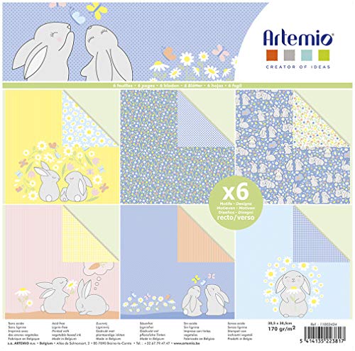 PAPEL SCRAP ARTEMIO CONEJITOS 30,5x30,5cm 6 UD
