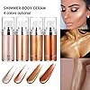 Yeweian Face Body Luminizer, Liquid Highlighter Makeup, Face Body Shimmer Glow Illuminator, Bronzer Smooth Shine Shimmer Liquid Foundation, Waterproof Moisturizing Body Highlighter
