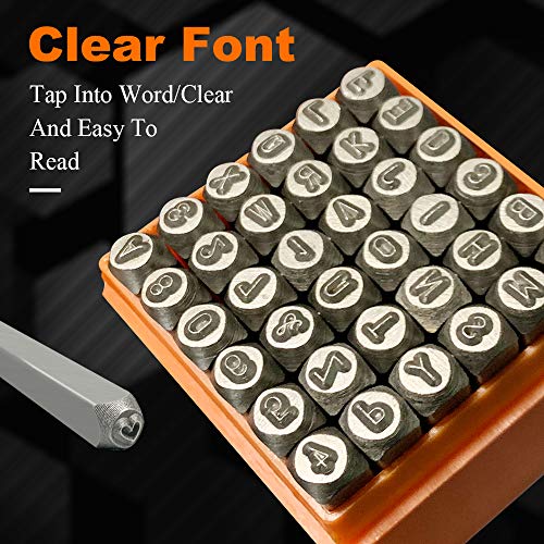 image for ARTIPOLY Number & Capital Letter Metal Stamp Set, Metal Stamping Kit (