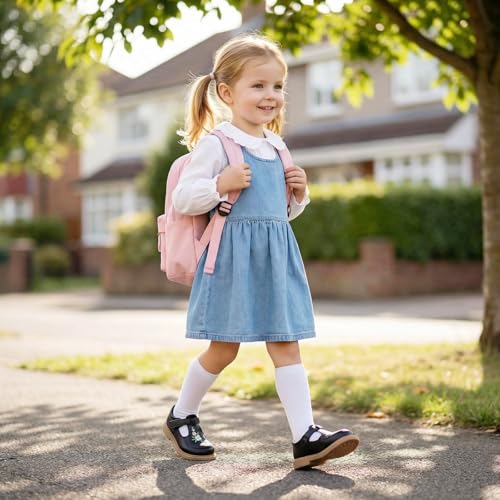 Image of Girls Mary Janes Shoes Toddler Dress Shoe School Uniform Oxford Flats | Elegance Comfort Cute Sweet Functional Sturdy Fit Widen Soft cushioned Non-slip Party Wedding Christmas Easter Gifts