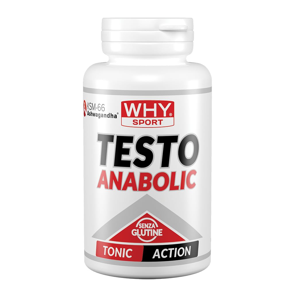 WHY SPORT TESTO ANABOLIC - Pre Workout ad Azione Tonica - Integratore Alimentare con Ashwagandha, Cordyceps, Tribulus, Maca e Fieno Greco - 90 Compresse