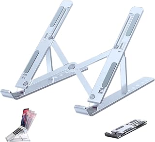 Snesh- Laptop Stand foldable laptop stand with multi-angle Adjustable Aluminum Laptop Tablet Riser, adjustable Portable computer laptop notebook stand Compatible with All type Laptops & notebook( compatible laptop such as MacBook Pro Air, ,HP Lenovo, Dell, 10-15.6” Device)