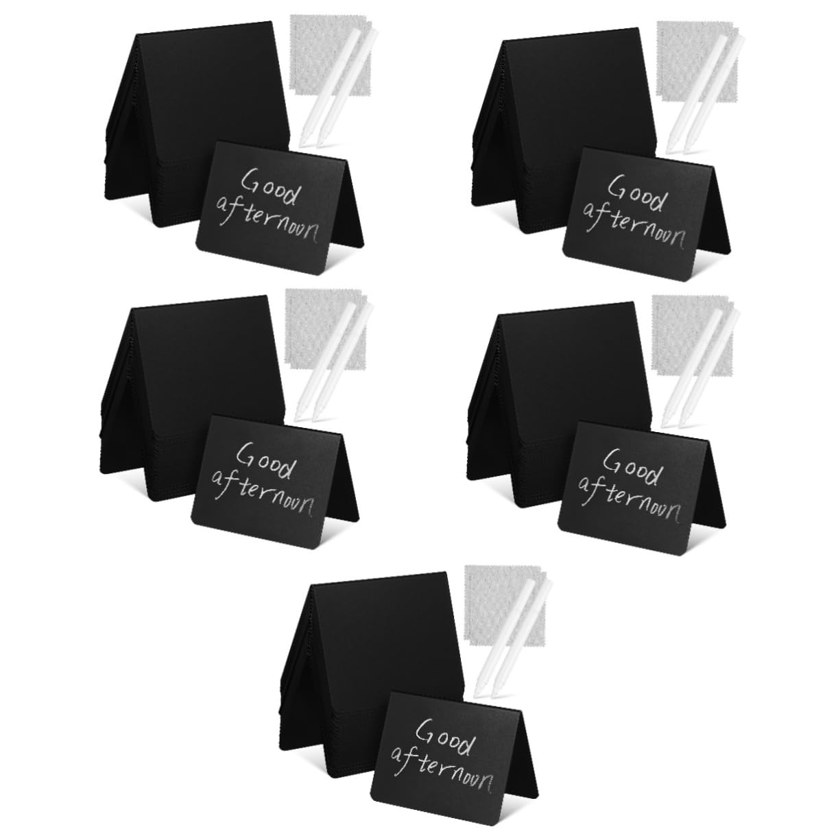 Tofficu 5 Sätze Memoboard-schild Message Board -zeichen Tafel Mit Küchennotizen Mini-etikettenclip Mini Mit Ständer Schwarze Tafeletiketten Tabletop-nachrichtentafel Plastik 20 Stück * 5