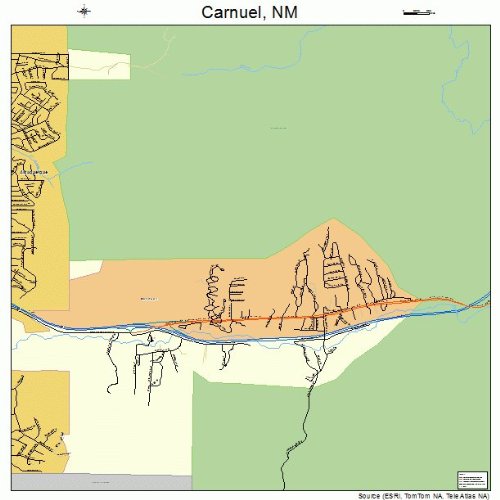 Large Street & Road Map of Carnuel, New Mexico NM Printed poster size