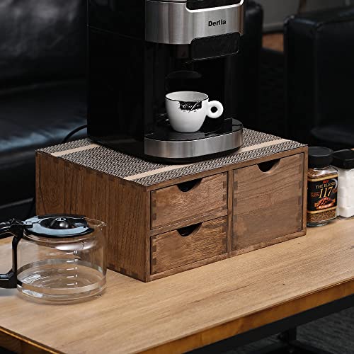 Ddyuri Coffee Pods Storage Drawer Holder For Capsules - Multi Functional Desk Organizer Drawers For K-Cup Coffee Maker Brew - Kitchen Mini Wooden Box Chest Sideboard Counter Organization Cf2D3C Dark #TOP1