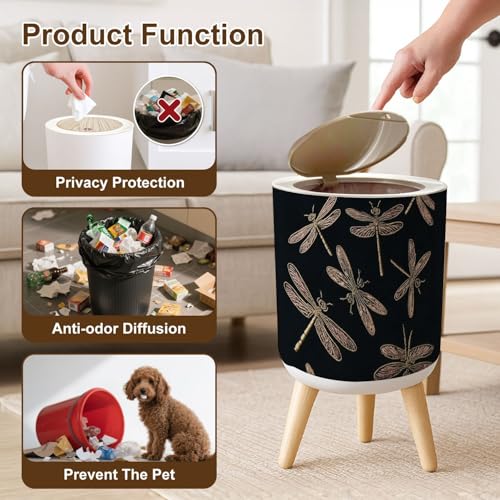 Bote de basura pequeño con tapa presionable 7L miniatura 6