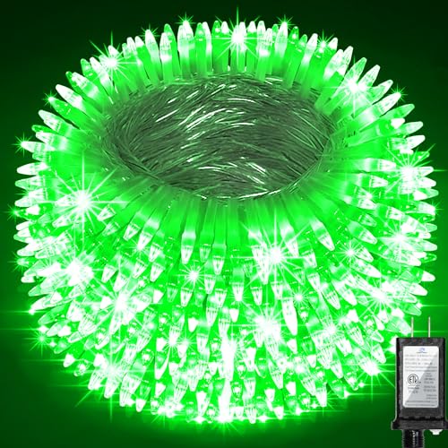 QUHUATU 1500 LED Chrstmas String Lights, 492FT Super Long Christmas Lights with 8 Modes, Christmas Tree Lights with Timer Memory for Indoor Outdoor Tree Fence Garden Xmas Wedding Party Decor Green by QUHUATU - Used condition - US$31.37