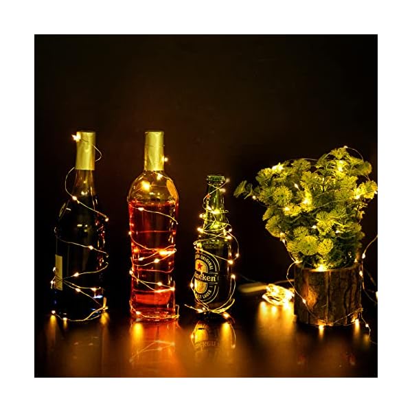 30 Stück LED-Lichterkette, batteriebetrieben, Mini-Lichterkette, 2.1 m, Silberdraht, 20 LEDs, kleine Glühwürmchen… – Bild 7
