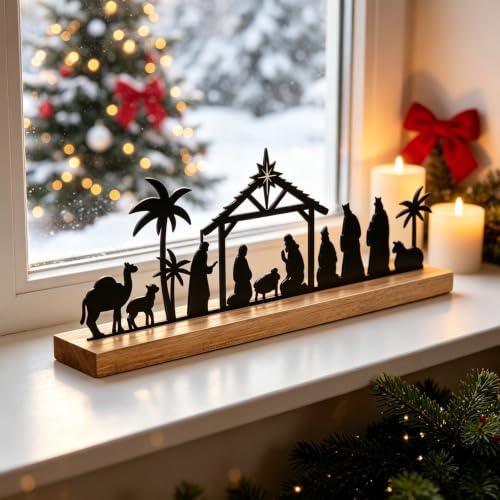 Nativity Scene Christmas Decor, Wooden Holy Nativity Table Christian Decor - image 4
