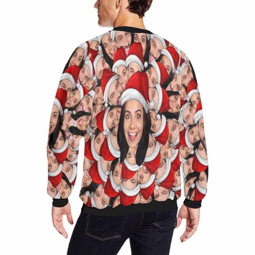 Custom Christmas Sweatshirt for Men Personalized Ugly Sweatshirt with Photo Funny Christmas Sweater2
