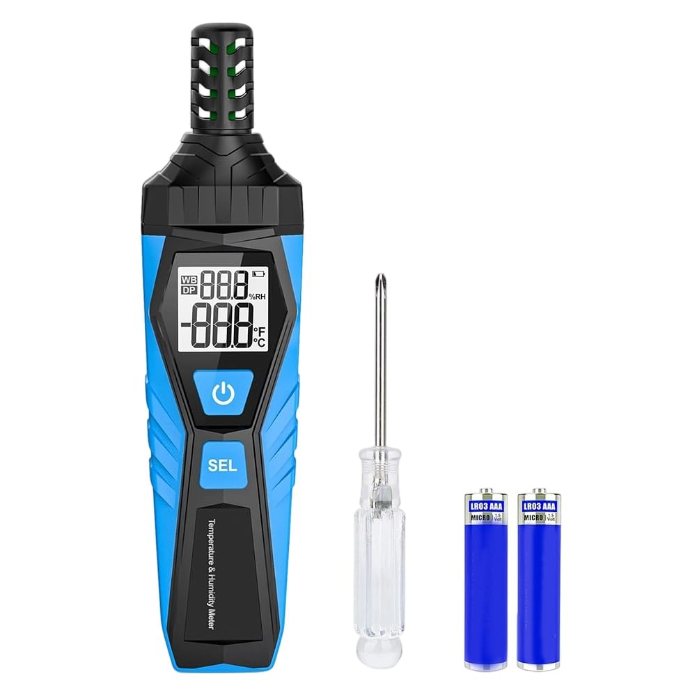 Aundhegrtt As Shown Temperature Humidity Meter Handheld Thermometer Hygrometer With Ambient,Dew Point,Wet Bulb,Wet Bulb Thermometer