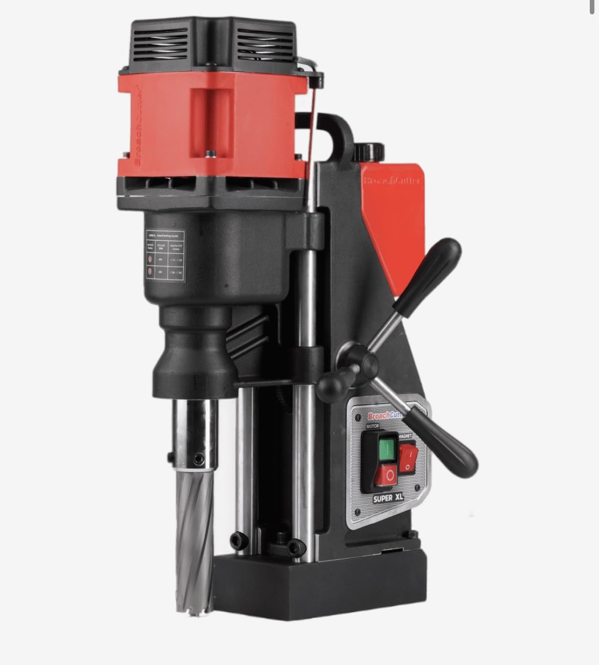 SUPER XL Magnetic Drill Machine 50 mm x 50 mm Magnetic Core Drill Machine Magnetic Drilling Machine 50 mm Diametre 50 mm Depth Of Cut 1500 Watt Red & Black