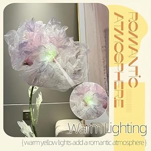 Giant Flowers for Decoration 5 ft Large Organza Floral with LED Light for Wedding Arrangements Birthday Easter Party Mothers Day Backdrop Decor Photography Props Shop Display Pink Purple