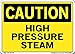 Vestil SI-C-40-A-LB-011 HIGH PRESSURE STEAM Caution Label, Vinyl, 0.011" Overall Size, 10.5" W x 7.5" H