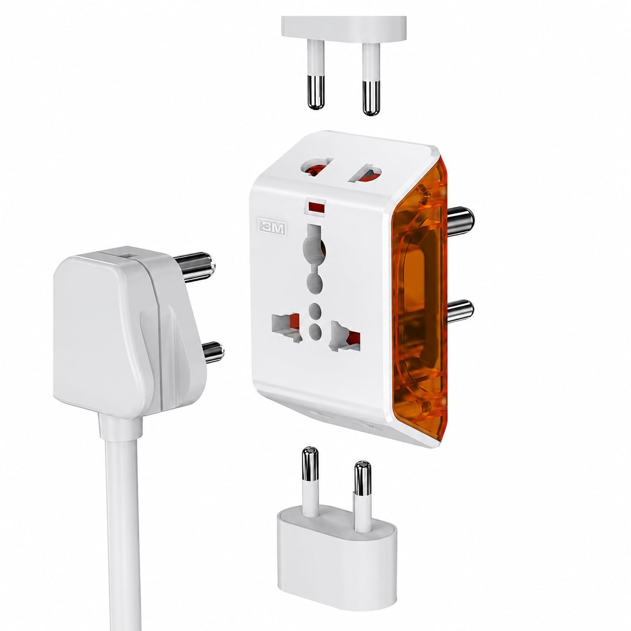 6AMP Universal 3-Pin Socket Adapter for Travel & Home, Pack of 1 | Travel Use, Compact Design-picture-39