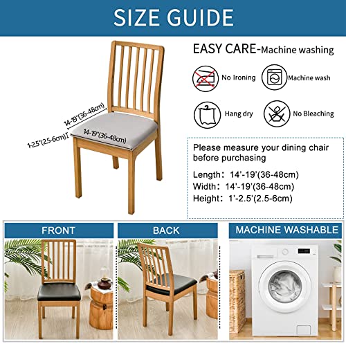 Haoyong Chair Seat Covers Set Of 4 Pu Chair Covers For Dining Room Chair Covers Waterproof Chair Cushion Cover Kitchen Dining Seat Slipcovers Removable Upholstered Chair Protector Slipcover thumb #3