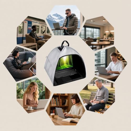 Parasol plegable de computadora portátil antideslumbrante para viajes 4