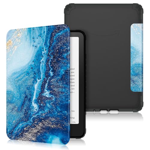Image of Kindle Paperwhite Case 12th Generation 2024 - Slim Lightweight 7 Inch Book Cover with Auto Sleep /Wake | Protective Folio for Kindle Paperwhite 12th Gen,Waves