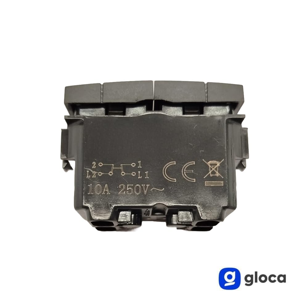 gloca Set 10 Pulsanti Doppi Saliscendi 1P+1P 10A 250V Compatibili Con Serie Living