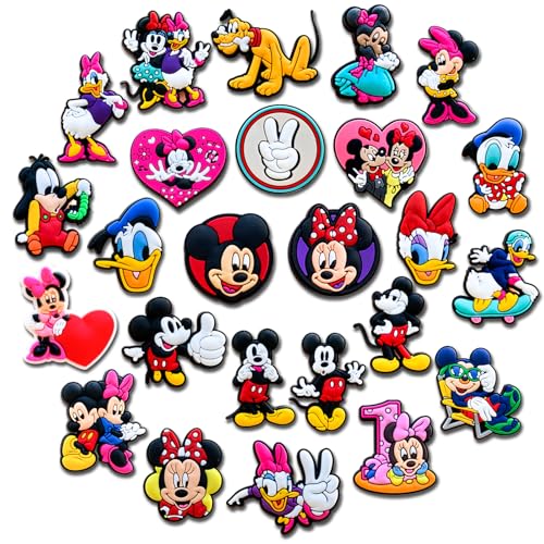 25Pcs Cartoon Shoe Charms for Croc Clogs Sandals Cute Shoe Decorations