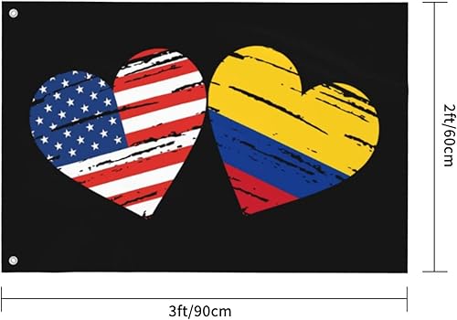 Miniatura 3 de Bandera colombiana de Estados Unidos, bandera colombiana personalizada, cuadrada, decorativa, de 2 x 3 pies, banderas de jardín, banderas