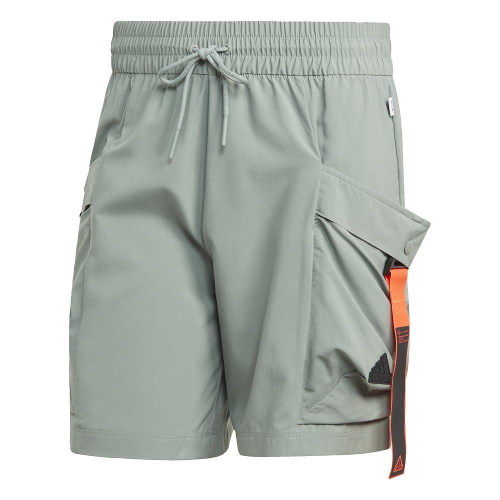 adidas Men's City Escape Cargo Shorts, Silver Green, Small